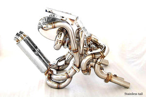 KREISSIEG F1 SOUND VALVETRONIC EXHAUST SYSTEM STAINLESS STEEL TAIL SANDBLASTED KSG LOGO MARK WITHOUT BUMPER 4 CATALYZER FOR LAMBORGHINI DIABLO 6.0 VT ROADSTER 6.0L V12 LAD-01-STAINLESS-WITHOUTBUMPER-4C