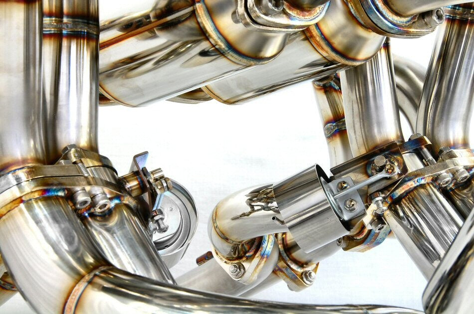 KREISSIEG F1 SOUND VALVETRONIC EXHAUST SYSTEM TITANIUM TAIL SANDBLASTED KSG LOGO MARK WITHOUT BUMPER FOR LAMBORGHINI DIABLO 5.0 VT SV ROADSTER LAD-04-TITANIUM-WITHOUTBUMPER