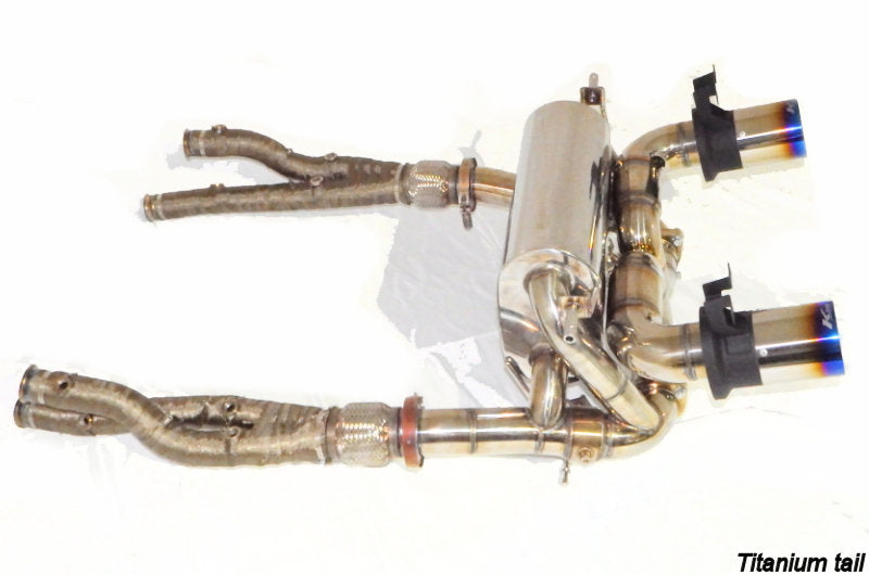 KREISSIEG F1 SOUND VALVETRONIC EXHAUST SYSTEM FULL KIT STAINLESS BLACK FLOATING CURL TAIL SANDBLASTED KSG LOGO MARK FOR LAMBORGHINI AVENTADOR SVJ LAASVJ-01-STAINLESSBLACK