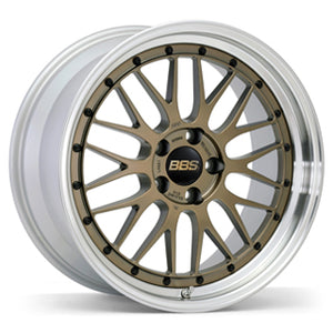 BBS FORGED ALUMINUM 2-PIECE WHEEL LM 20X8.5 36 5X114.3 <DISC> MATTE GOLD <RIM> SILVER DIAMOND CUT (MGL-SLD) LM185-MGL-SLD