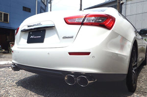 KREISSIEG F1 SOUND VALVETRONIC EXHAUST SYSTEM STAINLESS STEEL FLOATING CURL TAIL SANDBLASTED KSG LOGO MARK 4WD 350HP FOR MASERATI GHIBLI V6 4WD YEAR 2013~2017 350HP MGB-01-STAINLESS-4WD-350HP-2013-2017