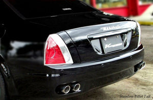 KREISSIEG CAT-BACK F1 SOUND VALVETRONIC EXHAUST SYSTEM STAINLESS STEEL BILLET FLOATING CURL TAIL SANDBLASTED KSG LOGO MARK MUFFLER TYPE-2 MISSION AT WITHOUT VARIABLE FUCTION FOR MASERATI QUATTROPORTE YEAR ~2007 MQP-06-STAINLESSBILLET-TYPE2-AT-NA