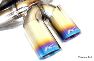 KREISSIEG CAT-BACK F1 SOUND VALVETRONIC EXHAUST SYSTEM TITANIUM FLOATING CURL TAIL SANDBLASTED KSG LOGO MARK MUFFLER TYPE-2 MISSION AT WITHOUT VARIABLE FUCTION FOR MASERATI QUATTROPORTE YEAR ~2007 MQP-06-TITANIUM-TYPE2-AT-NA