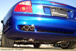 KREISSIEG CAT-BACK F1 SOUND VALVETRONIC EXHAUST SYSTEM STAINLESS STEEL FLOATING CURL TAIL SANDBLASTED KSG LOGO MARK EARLY MODEL FOR MASERATI COUPE V8 4.2 MASERATI SPIDER V8 4.2 YEAR 02~05 V8 4.2L MCP-05-STAINLESS-EARLY