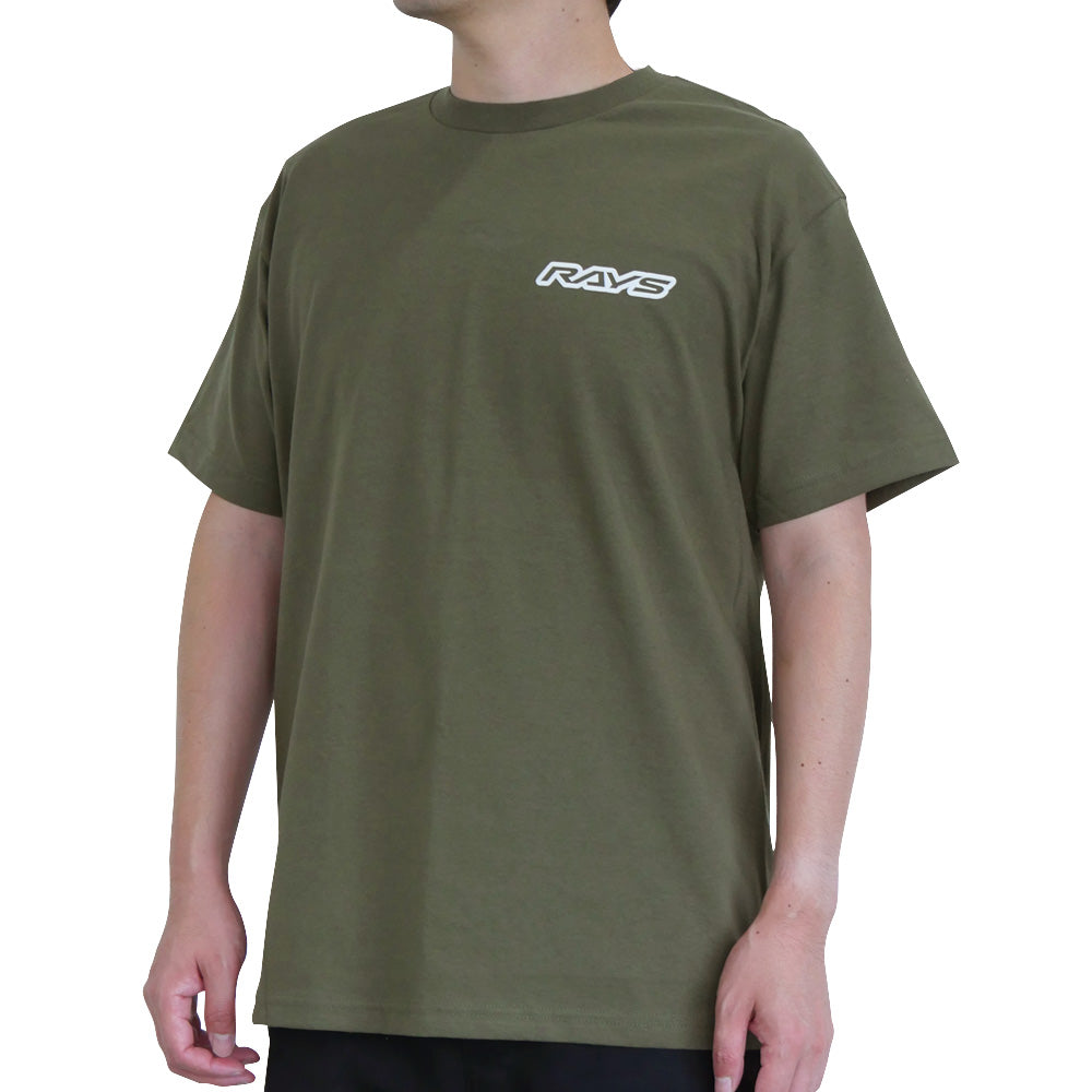 RAYS OFFICIAL T-SHIRT 25S KATAKANA RAYS WHEELS MILITARY GREEN LARGE 740925SRAYS48