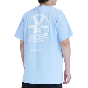 RAYS OFFICIAL T-SHIRT 25S KATAKANA RAYS WHEELS POWDER BLUE LARGE 740925SRAYS43
