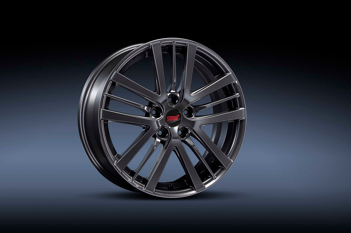 STI WHEEL SET 17INCH GUNMETALLIC 17X7J +55 5X114.3 FOR SUBARU IMPREZA 5DOOR GU SG217FN110