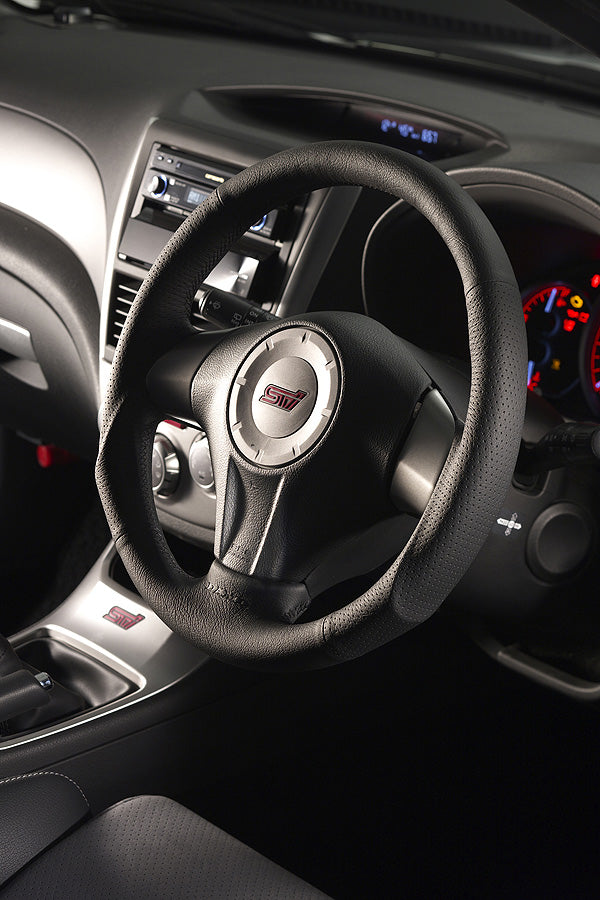 DAMD SPORTS STEERING WHEEL LEATHER BLACK STITCHING FOR SUBARU FORESTER SG C-F SS358-S-F-LEATHER-BLACK-STITCHING