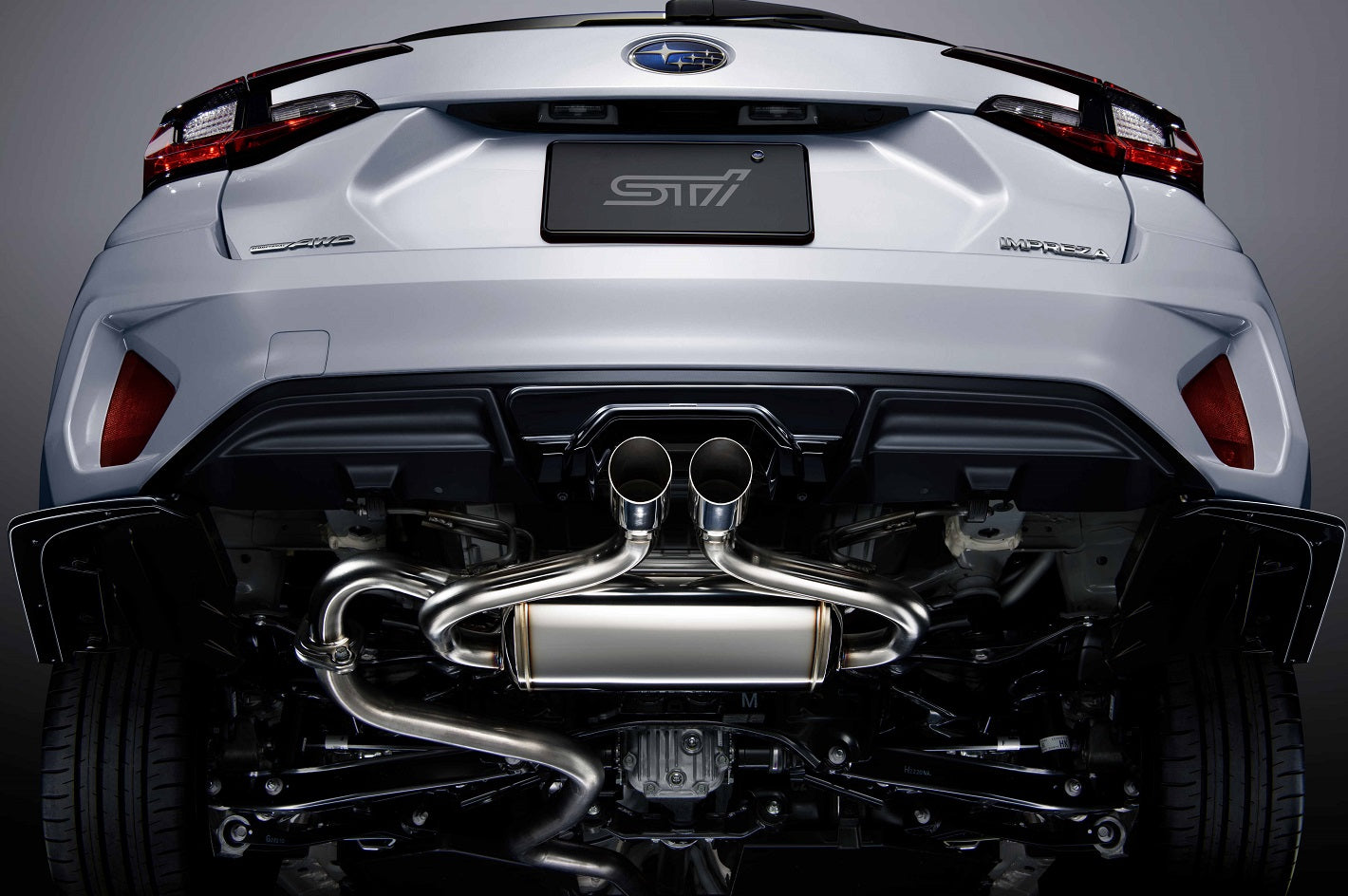 STI PERFORMANCE MUFFLER AND GARNISH SET FOR SUBARU IMPREZA 5DOOR GU GASOLINE  STPKG40G2011