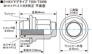 KYO-EI MAG TYPE NUT (M14xP1.5) 20 PCS SILVER T241-20P