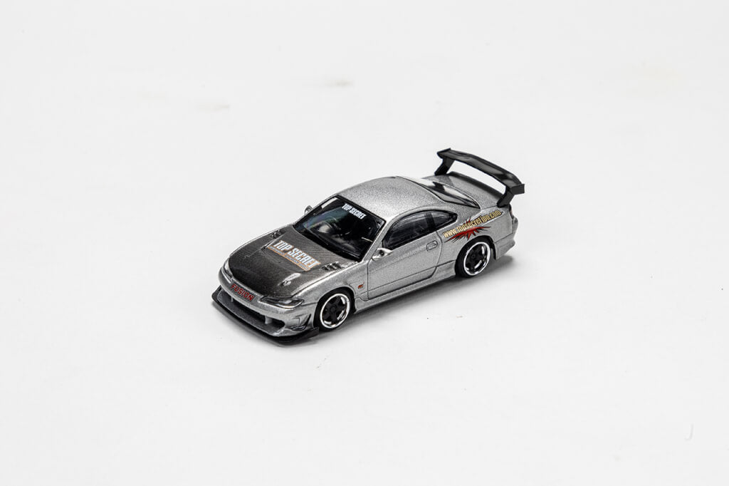TOP SECRET 1 64 MINI GT TOP SECRET S15 SILVIA SILVER FOR  TOP-SECRET-00274