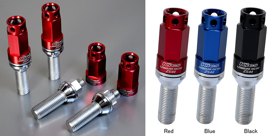 KYO-EI KICS LEGGDURA RACING BOLT ZS44 (16PCS + 4LOCKS) RED M14×P1.5 FOR  ZS44-8028R