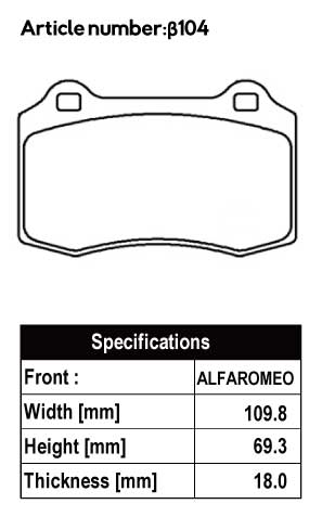 ACRE EUROSTREEET BRAKE PAD FRONT FOR ALPHA ROMEO GTV 3.0 V6 24V 916C1 β104-EUROSTREET