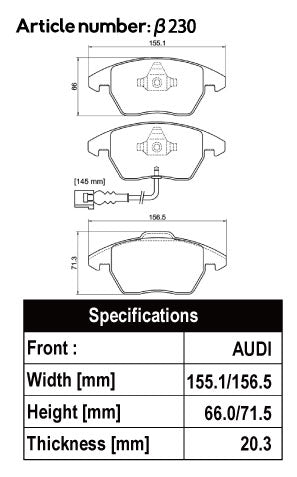 ACRE FORMULA800C BRAKE PAD FRONT FOR CITROEN C4 2.0 VTS B5RFK β230-FORMULA800C