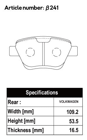 ACRE EUROSTREEET BRAKE PAD REAR FOR AUDI A1 A1 SPORTBACK 8X 1.4 URBAN RACER LIMITED 8XCTH β241-EUROSTREET