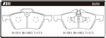 ACRE FORMULA800C BRAKE PAD FRONT FOR BMW MINI R53 HATCHBACK 1.6 COOPER-S RE16 β311-FORMULA800C
