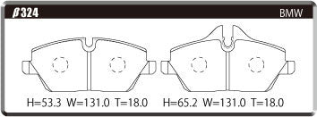 ACRE FORMULA800C BRAKE PAD FRONT FOR BMW MINI F55 5DR. HATCHBACK 1.5 ONE 1.5 COOPER XU15 M β324-FORMULA800C