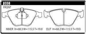 ACRE FORMULA800C BRAKE PAD FRONT FOR BMW 6 SERIES F06 SEDAN 640I GRAN COUPE FR.Φ348-T30 ROTOR 6A30 β338-FORMULA800C