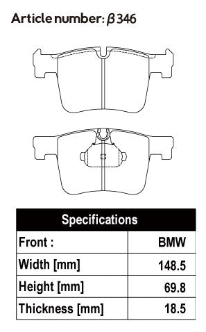 ACRE FORMULA800C BRAKE PAD FRONT FOR BMW X3 F25 XDRIVE 35I 28I WX30 WX35 β346-FORMULA800C