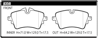 ACRE FORMULA800C BRAKE PAD FRONT FOR BMW MINI F56 3DR. HATCHBACK 2.0D COOPER-SD XN20 M β350-FORMULA800C