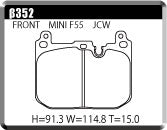 ACRE FORMULA800C BRAKE PAD FRONT FOR BMW MINI F57 CONVERTIBLE 2.0 JCW WJJCWM β352-FORMULA800C