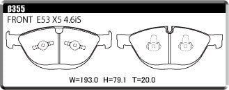 ACRE FORMULA800C BRAKE PAD FRONT FOR BMW X5 E53 4.6IS 4.8IS FB46 FA48 β355-FORMULA800C