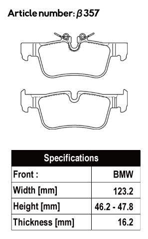 ACRE RACING PRO BRAKE PAD REAR FOR MINI F60 CROSSOVER 1.5 COOPER-S INCLUDING ALL4 YU15 YS20 YW20 22BS15 β357-RACING-PRO