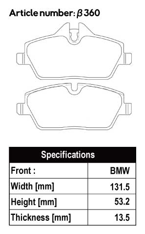 ACRE FORMULA800C BRAKE PAD FRONT FOR BMW I3 I01 WITH RANGE EXTENDER 1Z06 8P06 β360-FORMULA800C