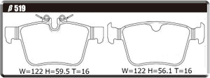 ACRE EUROSTREEET BRAKE PAD REAR FOR VOLVO S90 2.0 T5 2.0 T6 AWD PB420 β519-EUROSTREEET