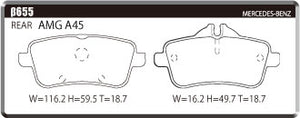 ACRE EUROSTREEET BRAKE PAD REAR FOR MERCEDES BENZ A-CLASS W176 2.0 A45 AMG 4-MATIC 176052 β655-EUROSTREEET