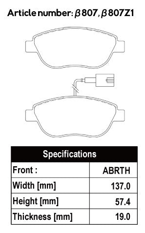 ACRE FORMULA800C BRAKE PAD FRONT FOR CITROEN C4 2 B5RFJ β807-FORMULA800C
