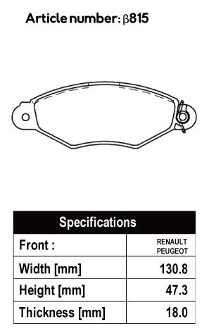 ACRE EUROSTREEET BRAKE PAD FRONT FOR ALPINE KANGOO 1.4 KCK7J β815-EUROSTREET