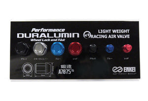 ENKEI PERFORMANCE DURALUMIN NUT & RACING AIR VALVE DISPLAY DIS001