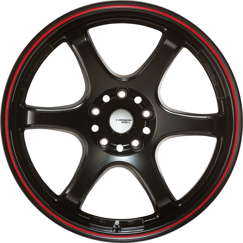 5ZIGEN CANNON BALL 18X8.5 +45 5-114.3 MAT BLACK+RED LINE CAB8854554BD