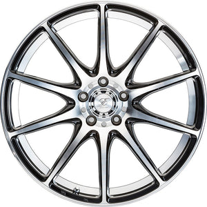 5ZIGEN D-EURO SPORT 19X7.5 +50 5-100 BLACK POLISH 5ZIGEN-00007