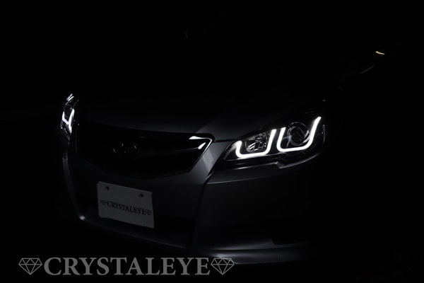 CRYSTAL EYE FIBER LED SEQUENTIAL TURN SIGNAL HEADLIGHT V2 BLACK FOR SUBARU LEGACY TOURING WAGON B4 BM BR L181-BK