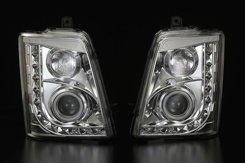 REVIER REIZ 3D LED LIGHT BAR HEADLIGHT METEOR VERSION INNER BLACK FOR SUZUKI CARRY DA63T DA65T HL-SZ13-RUN-JM