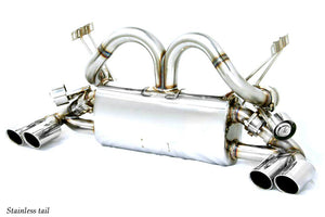 KREISSIEG F1 SOUND VALVETRONIC EXHAUST SYSTEM SUPER HOWLING VER. STAINLESS STEEL FLOATING CURL TAIL SANDBLASTED KSG LOGO MARK FOR FERRARI 348 TS FERRARI 348 TB F348-08-STAINLESS-TS-TB