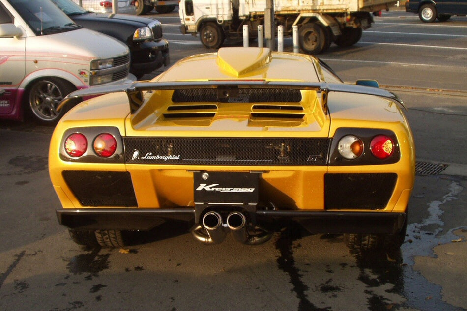 KREISSIEG F1 SOUND VALVETRONIC EXHAUST SYSTEM STAINLESS STEEL TAIL SANDBLASTED KSG LOGO MARK WITH BUMPER FOR LAMBORGHINI DIABLO GT LAD-13-STAINLESS-WITHBUMPER