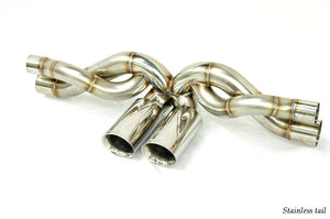 KREISSIEG FIRST CAT-BACK F1 SOUND EXHAUST SYSTEM TORNADO WOLF VER. STAINLESS STEEL FLOATING CURL TAIL SANDBLASTED KSG LOGO MARK FOR PORSCHE 997 GT3  P997GT3-06-STAINLESS