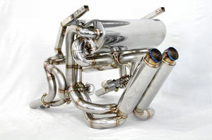 KREISSIEG F1 SOUND VALVETRONIC EXHAUST SYSTEM TITANIUM TAIL SANDBLASTED KSG LOGO MARK WITH BUMPER 4 CATALYZER FOR LAMBORGHINI DIABLO 6.0 VT ROADSTER 6.0L V12 LAD-01-TITANIUM-WITHBUMPER-4C