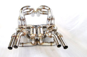 KREISSIEG F1 SOUND VALVETRONIC EXHAUST SYSTEM STAINLESS STEEL TAIL SANDBLASTED KSG LOGO MARK WITH BUMPER 4 CATALYZER FOR LAMBORGHINI DIABLO 6.0 VT ROADSTER 6.0L V12 LAD-01-STAINLESS-WITHBUMPER-4C