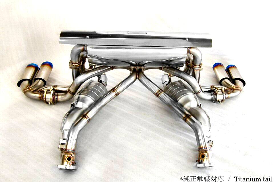 KREISSIEG F1 SOUND VALVETRONIC EXHAUST SYSTEM ULTIMATE VER. TITANIUM FLOATING CURL TAIL SANDBLAST KSG LOGO MARK FOR FERRARI F360 MODENA SPIDER F360-12-TITANIUM-MODENA