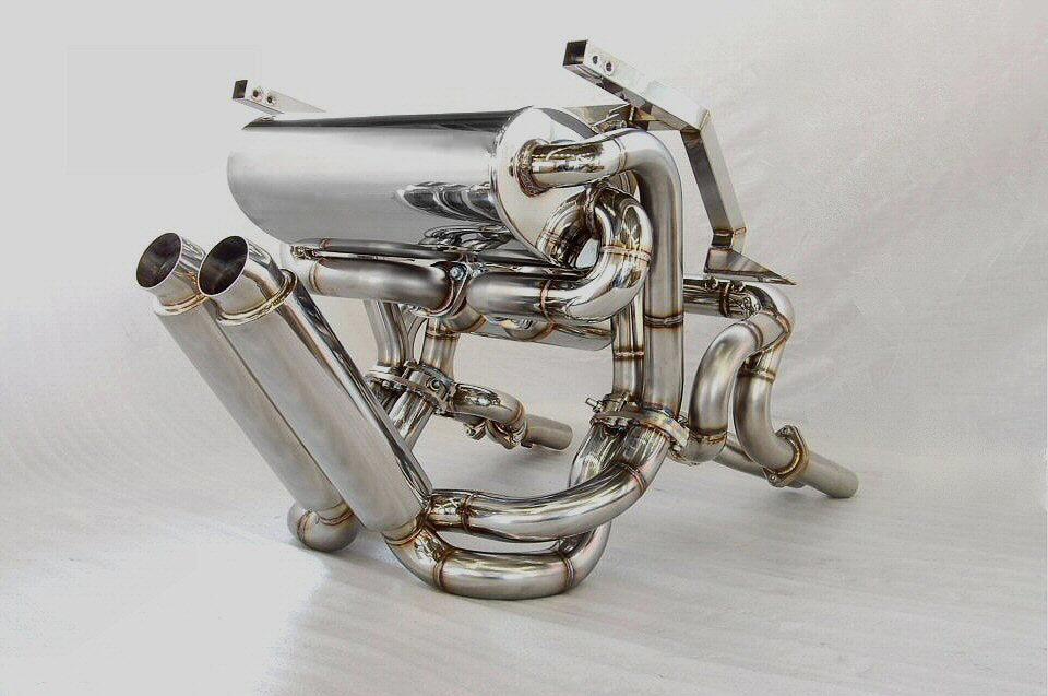 KREISSIEG F1 SOUND VALVETRONIC EXHAUST SYSTEM STAINLESS STEEL TAIL SANDBLASTED KSG LOGO MARK WITH BUMPER FOR LAMBORGHINI DIABLO 5.0 VT SV ROADSTER LAD-04-STAINLESS-WITHBUMPER