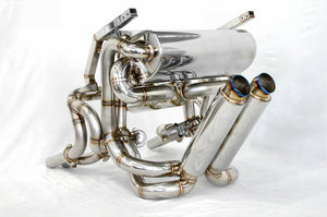 KREISSIEG F1 SOUND VALVETRONIC EXHAUST SYSTEM TITANIUM TAIL SANDBLASTED KSG LOGO MARK WITH BUMPER FOR LAMBORGHINI DIABLO GT LAD-13-TITANIUM-WITHBUMPER