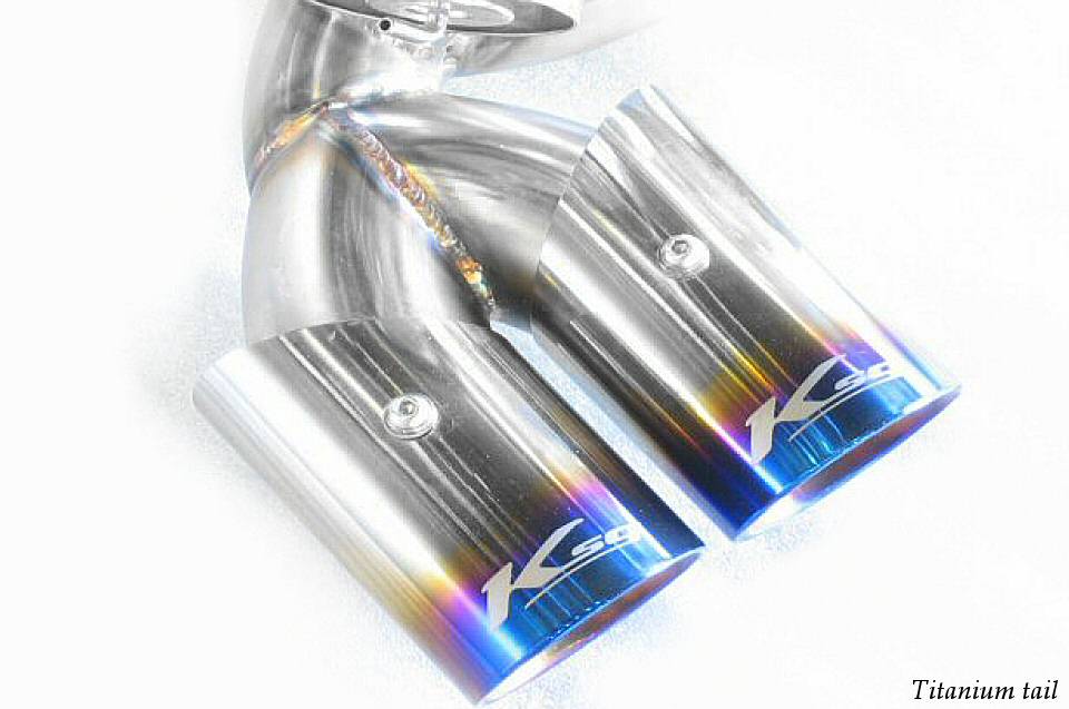 KREISSIEG F1 SOUND VALVETRONIC EXHAUST SYSTEM SUPER HOWLING VER. TITANIUM FLOATING CURL TAIL SANDBLASTED KSG LOGO MARK FOR FERRARI 348 TS FERRARI 348 TB F348-08-TITANIUM-TS-TB