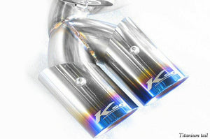 KREISSIEG F1 SOUND VALVETRONIC EXHAUST SYSTEM SUPER HOWLING VER. TITANIUM FLOATING CURL TAIL SANDBLASTED KSG LOGO MARK FOR FERRARI 348 GTS FERRARI GTB FERRARI 348 SPIDER F348-08-TITANIUM-GTS-GTB-SPIDER