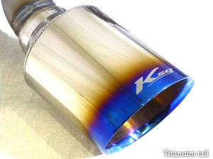 KREISSIEG CAT-BACK F1 SOUND VALVETRONIC EXHAUST SYSTEM 2-PIPE TITANIUM FLOATING CURL TAIL SANDBLASTED KSG LOGO MARK FOR SUBARU BRZ SBRZ-01-TITANIUM