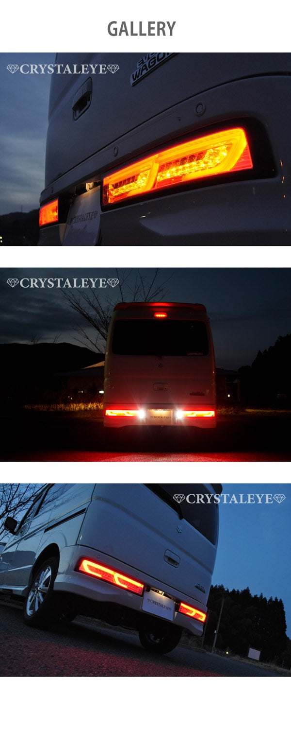 CRYSTAL EYE FIBER LED TAIL, BLACK FOR SUZUKI EVERY WAGON DA17W J270-BK