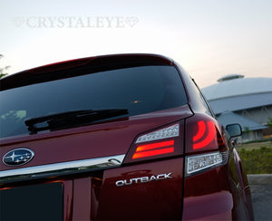 CRYSTAL EYE FIBER FULL LED TAIL LAMP V2 SEQUENTIAL TURN SIGNAL RED CLEAR FOR SUBARU LEGACY TOURING WAGON BR L195-RC